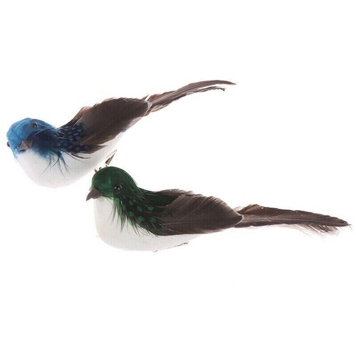 Mini Decoraciones de Jardín. Adorno Pluma Artificial Espuma de Boda Palomas Falsas Pájaros - Imagen 7 de 16