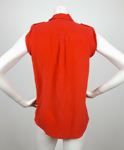 Equipment Coral 100 Shirt Epaulettes Xs Silk Red Sleeveless HrUqtH