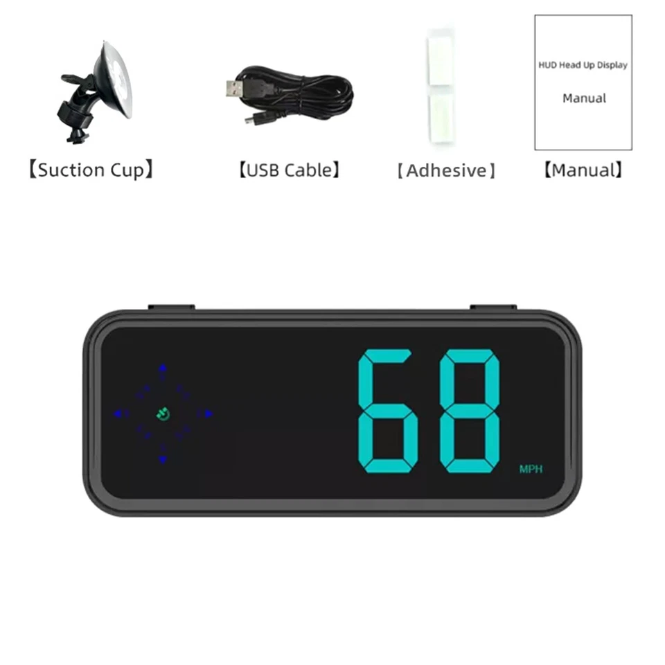 Mini LED Digital Speedometer GPS Car HUD Head Up Display MPH/KMH Universal 2024 - Image 3 of 4