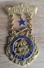 20th C, P.W.P., Passed Worthy Principal, Masonic Medal, Enamel, 1/20th 10k, 9/57