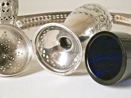 Georgian Style 6-Piece Silver Plate Condiment Set England early-1900's - Picture 14 of 22