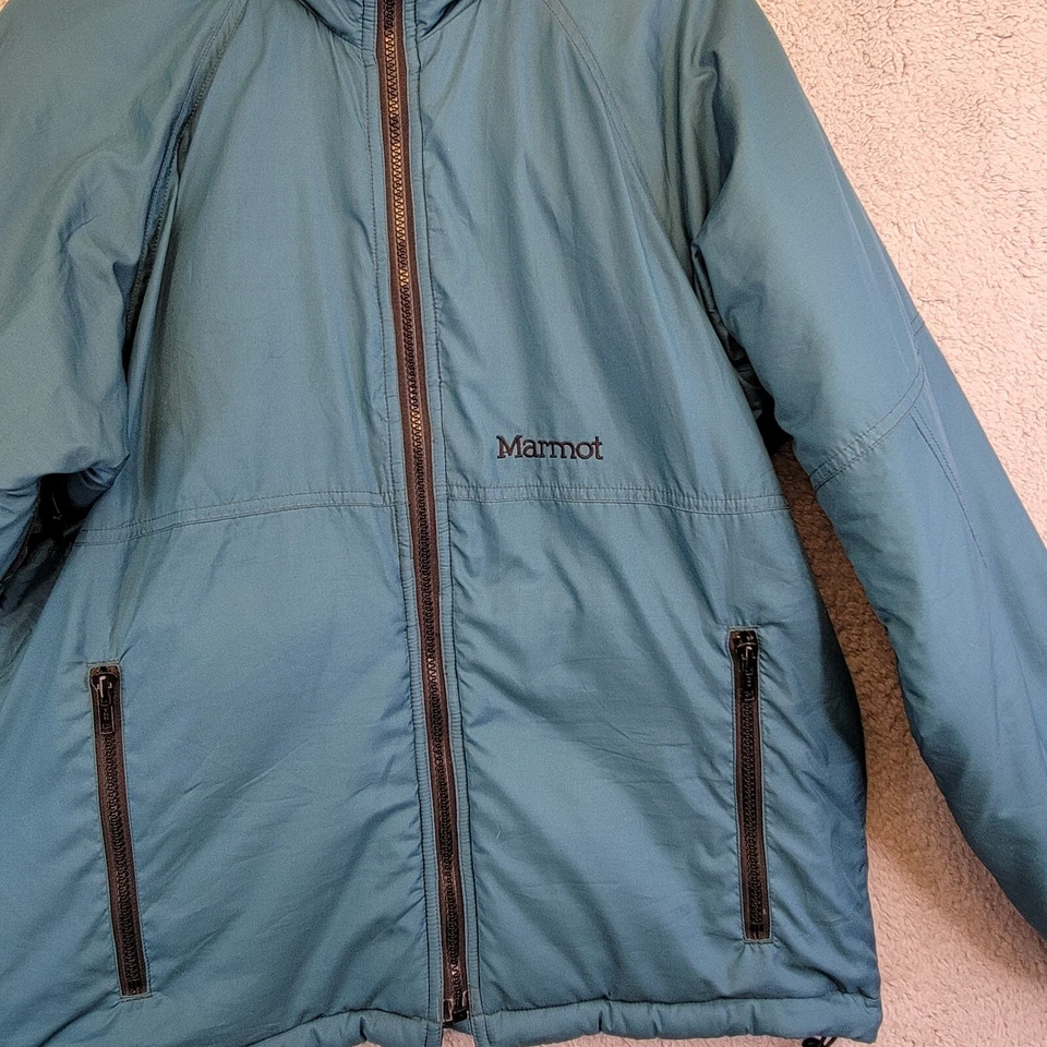 Vintage Marmot Jacket Mens S Green Zip Primaloft Winter Coat 80s 90s Ski Snow - Image 2 of 4