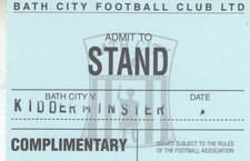 Ticket - Bath City v Kidderminster Harriers (Undated)