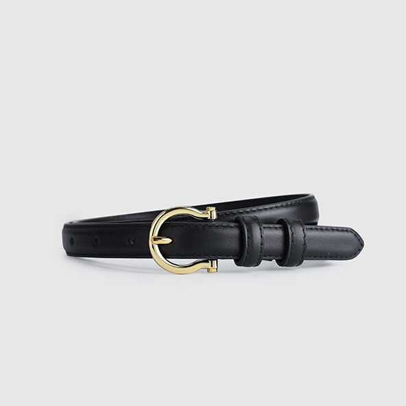 Women Skinny Genuine Leather Belt for Dress Jeans Thin Waist  display picture 1