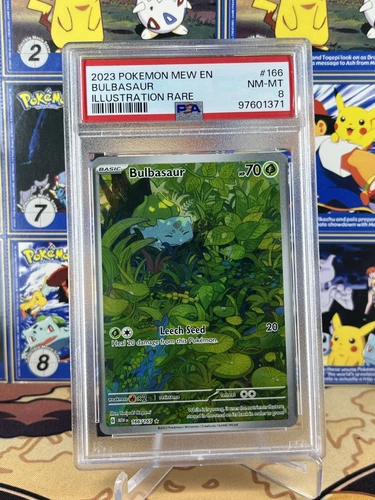 2023 Pokemon ENGLISH 151 Bulbasaur Illustration Rare PSA 8 166/165