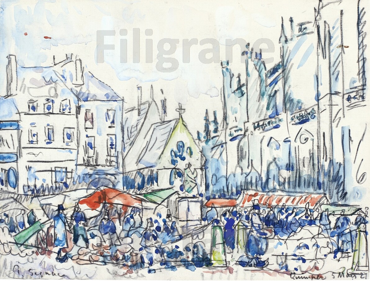 Signac Quimper reproduction tableau 50x70cm pour raviver vos souvenirs