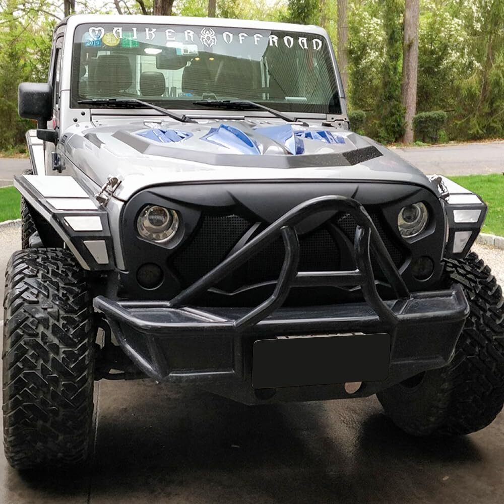 Front Grill Cobra style Grid Grille For 2007-2018 Wrangler Rubicon Sahara JK JKU