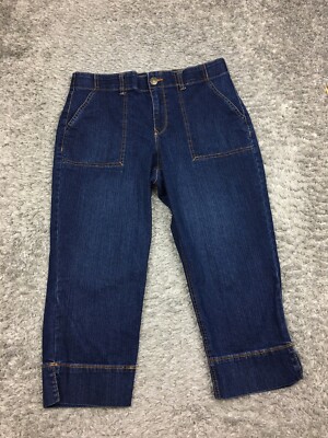 Glory Vanderbilt Capri Jeans Womens Size 8 Blue Comfort Waist Denim Dark Wash