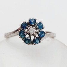 Vintage 835 Silber Ring mit Blauen Farbstein Gr. 56 Verstellbar 