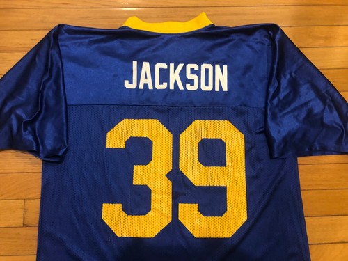 Yellow Blue Vtg Reebok Steven Jackson #39 St Louis Los Angeles Rams Jersey Men L - Picture 4 of 12