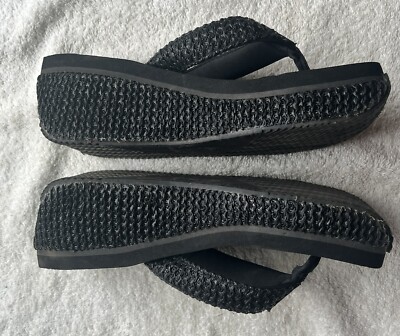 Volatile Woven Thong Platform Wedge Sandals Flip Flops Women's