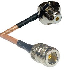 RG400 UHF Female Angle Bulkhead to N FEMALE RF Cable FAST-SHIP LOT