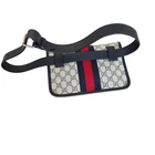 GUCCI Sac Ceinture Taille GG Marmont Supreme Toile Marine Argent Unisexe 674081, 90cm