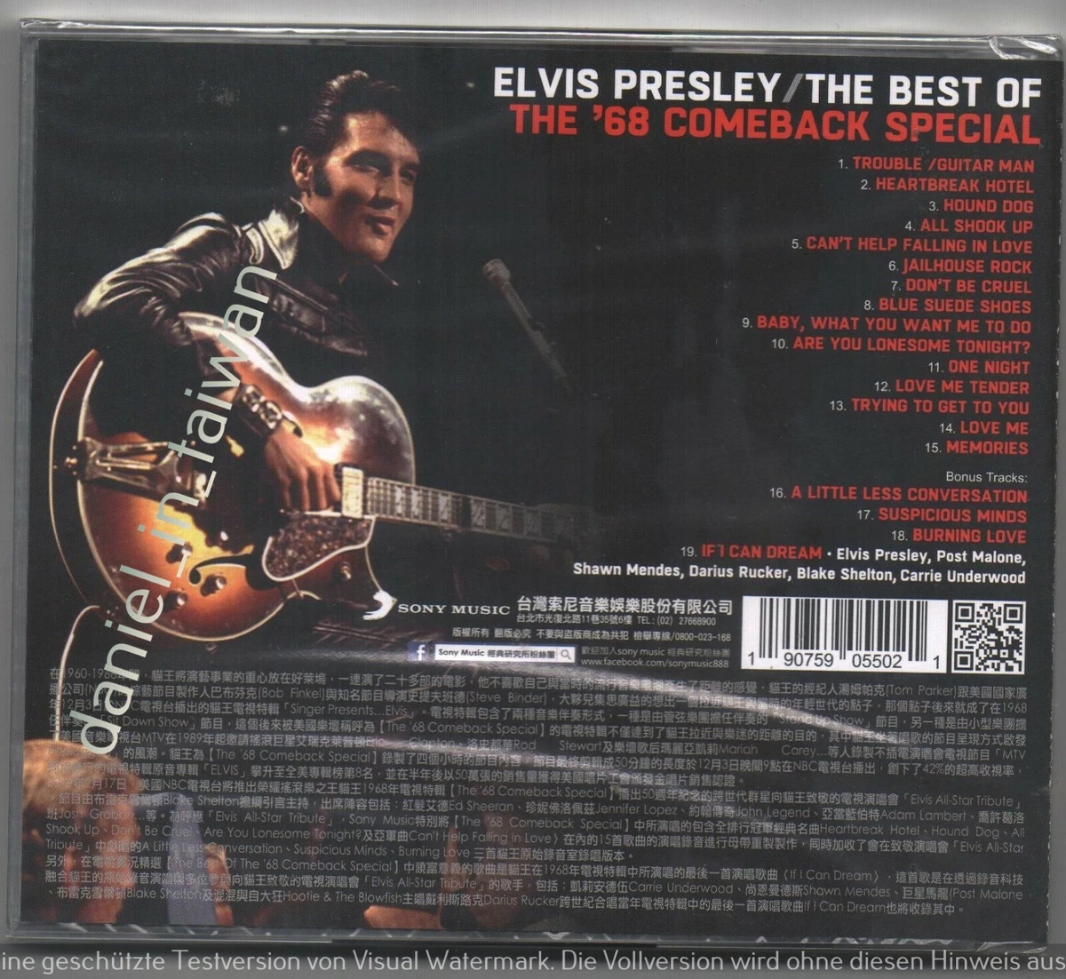 Elvis Presley: The Best of The '68 Comeback Special (2019) TAIWAN OBI CD  SEALED 190759055021 | eBay