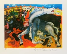 Pablo Picasso BULLFIGHT TOREADOR Estate Signed & Numbered Giclee Art 14" x 11.5"