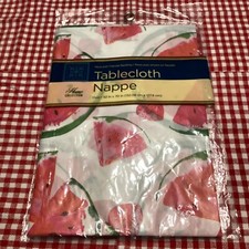 Watermelon Oval Tablecloth Home Collections Peva W/Flannel Back 52  x70  