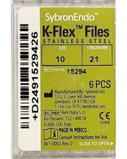 *6-Pieces* Kerr SybronEndo K-Flex Hand Files Size-10 Length 21mm 15294