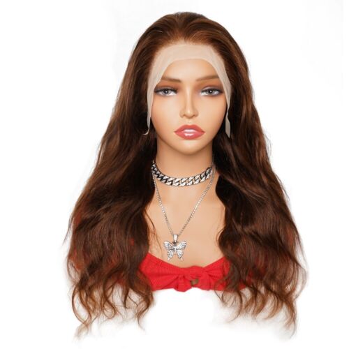 Neu 13*4 Lace Frontal Perücken Echthaarperücke Welle 12 bis 26 Zoll Haar für Frauen USA - Bild 2 von 9