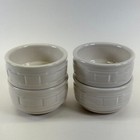 Longaberger Pottery Ivory Woven Traditions Ramekins / Desserts - Usa - Set of 4