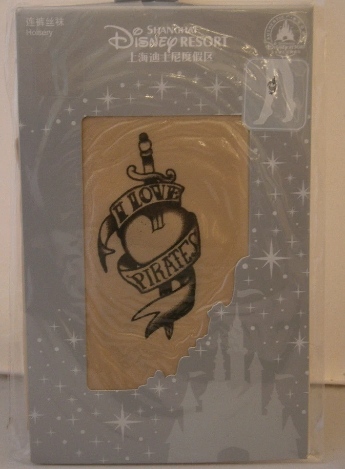 LOTE 2 PARES DE MEDIAS DE NYLON DISNEY I LOVE PIRATAS PANTIMEDIAS MEDIAS DISFRAZ PIRATA Foto 2 de 4