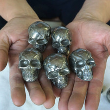 5 Pieces Natural Golden PYRITE Crystal Skull Fool's Gold Africa Wholesale Lot
