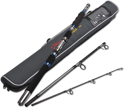 3-Piece Spinning Rod Saltwater Portable Travel Fishing Pole 30-50LB 6/7/8 Feet