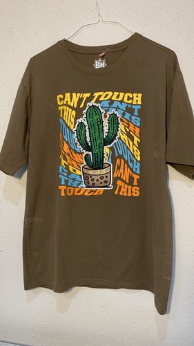 T-shirt uomo Bleeker and Mercer 3XL "Cant Touch This" marrone cactus stampa grafica - Foto 3 di 5