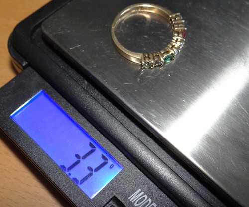18ct Eighteen Carat Gold Diamond, Emerald & Ruby Band Ring by 'Larry' Size M 1/2 - Picture 12 of 15