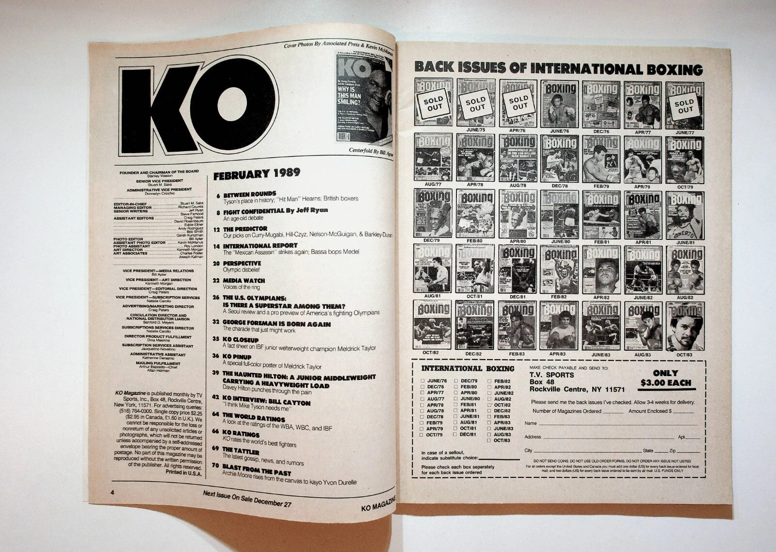 1989 February KO Knockout Boxing Magazine George Foreman Bill Clayton Mike Tyson - 画像2/7