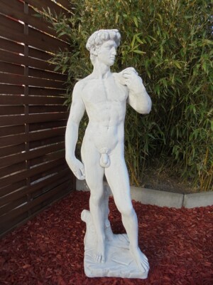 Gartenfiguren ''David von Michelangelo'' Statue, Steinguss, H.115 cm, Steinfigur