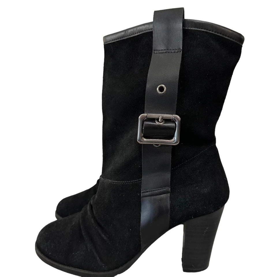 Nine & Co 黑色绒面革 Hayzel 尺寸 7 3.5 英寸粗跟。 — 第 4/4 张图片