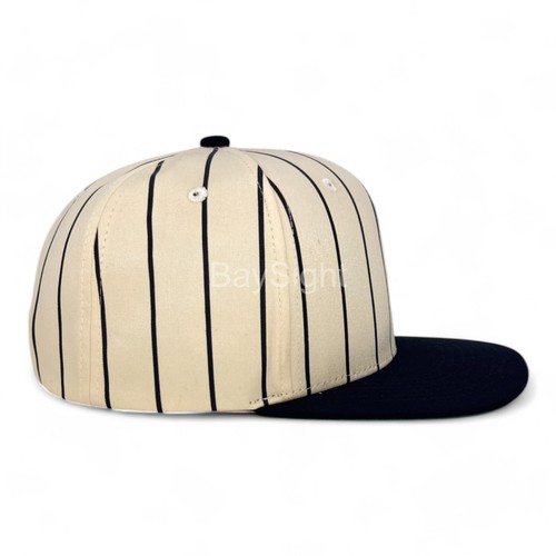 Baseball Cap Snapback Adjustable Striped Sports Ball Cotton Hat Flat Brim Visor - Picture 9 of 68