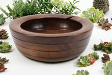 Walnut Wooden Salad Bowl Handcrafted 9"X3.5" Hand Turned Center Piece Candy