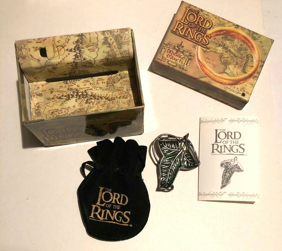 NEW LINE CINEMA ORIGINAL MERCHANDISE LOTR ELVEN LEAF BROOCH - NEW 
