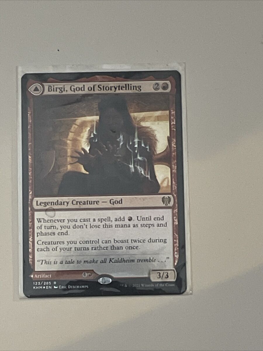 Birgi, God of Storytelling // Harnfel 1x FOIL KHM MTG Kaldheim Rare MINT red Birgi, God of Storytelling // Harnfel 1x FOIL KHM MTG Kaldheim Rare MINT red