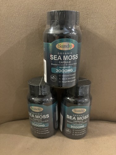(3) Sumdip Sea moss Capsules 2000mg 120 Capsules Each 10/2025 Lot Of 3