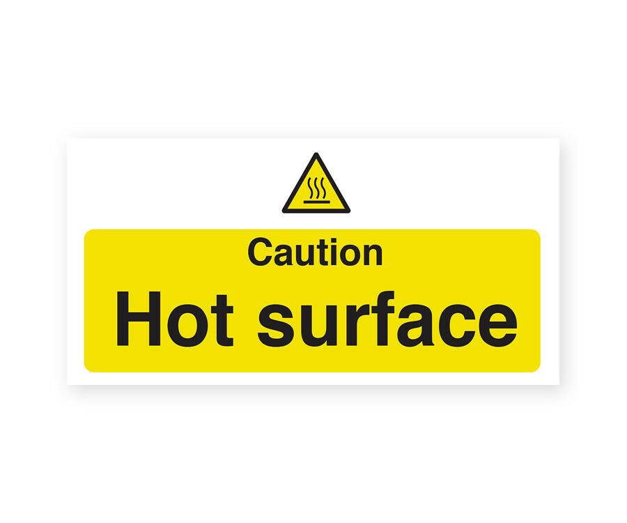 Caution Hot Surface Sign Self Adhesive Vinyl Notice Safety Sign 80 x 230mm