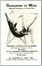 ADVERTISING HELANCA STOCKINS GLASER & SON VINTAGE REAL PHOTO POSTCARD RPPC 