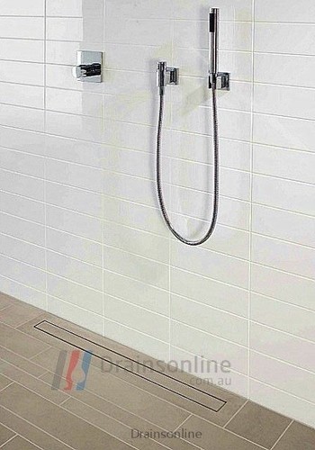 100mm Width 80mm Outlet Tile Insert Stainless Steel Shower Bathroom Grate Drain - Picture 11 of 12
