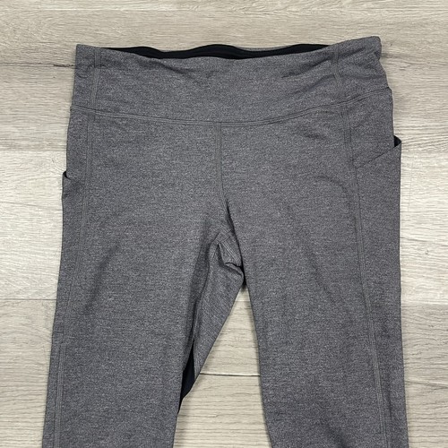 Lululemon Pace Rival Crop Leggings 22” Womens Sz 8 Heathered Black Luxtreme - Picture 4 of 17