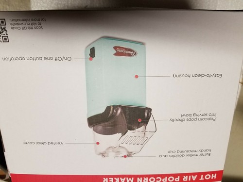 American Hot Air Popcorn maker epm-1810bl New - Picture 6 of 7