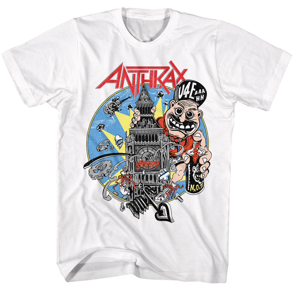 Anthrax U4EAAAHH Clock Tower Spray Paint Men's T Shirt Metal Rock