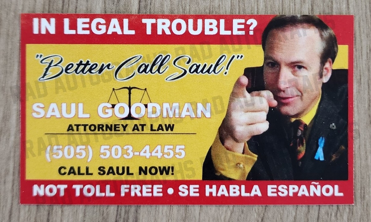 Saul Goodman Business Card Better Call Saul Replica Prop TV Bob