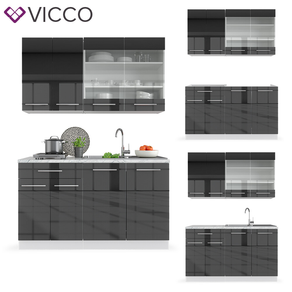 VICCO CUISINE OPTIMA Cuisine intégrée Bloc de cuisine 270 cm Sonoma EUR 754,90 - FR