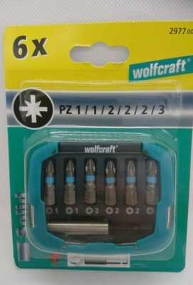 Bit-Box Solid 7-tlg. PZ 1 2 3 + Bithalter mit Magnet 2977000 wolfcraft
