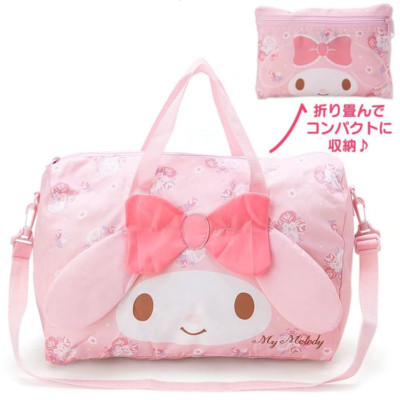 New My Melody Rabbit Pink Travel Folding Large Boston Weekender Bag Purse