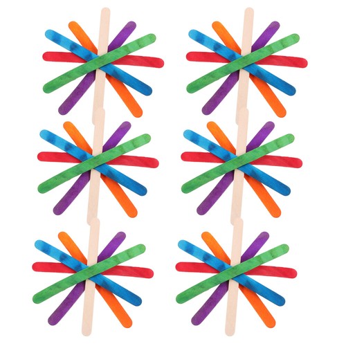 100 PCS Ice Cream Stick Child Popsicle Craft Sticks Colored Wood - 第 1/12 張圖片