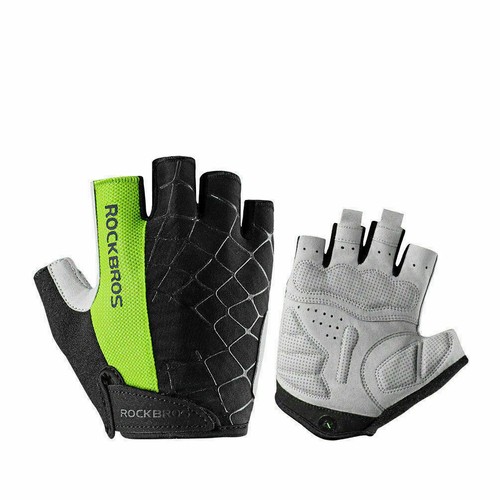 RockBros Half Finger Short Gloves Cycling Shockproof Breathable Cobweb Gloves - Picture 4 of 5