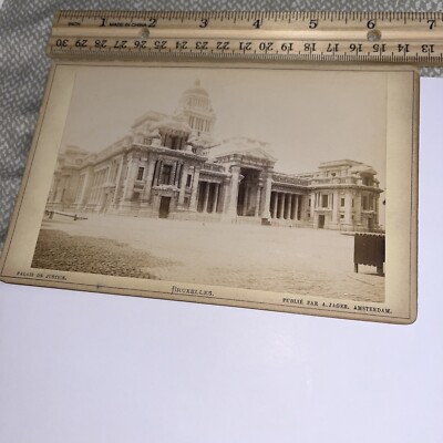 Antique A Jager Cabinet Card Photo Bruxelles Brussels Palais de Justice Palace