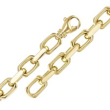 10k Yellow Gold Solid Handmade Heavy Anchor Chain Bracelet 7.5" 7.5mm 42.9 grams